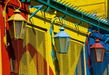 colorful detail in the neighbourhoud of la boca, bueonos aires, argentina