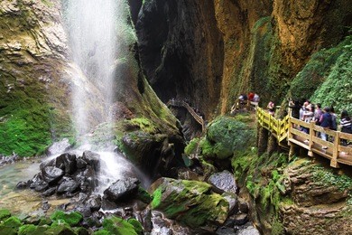 longshuixia fissure gorge is natural place in wulong county, southwest of china chongqing city.