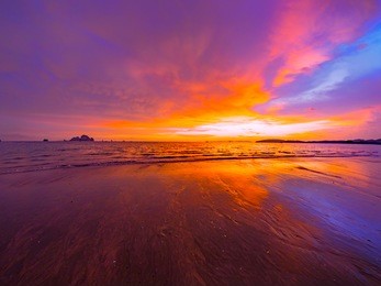 tropical sunset on the beach. ao-nang. krabi. thailand 