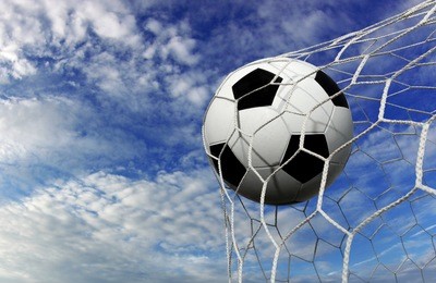 soccer ball and sky background