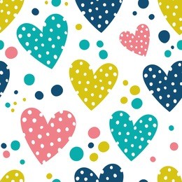 seamless heart background in pretty colors. great for baby, valentine's day, mother's day, wedding, scrapbook, surface textures.