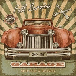 vintage garage retro poster