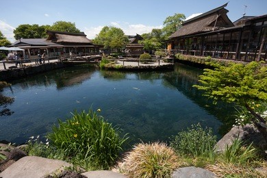 one of the construction heritage of mount fuji is a world heritage, oshino hakkai.