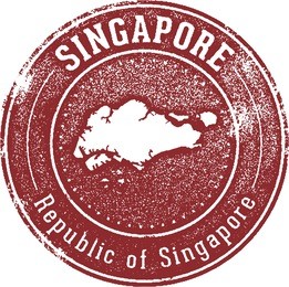 vintage style singapore country stamp