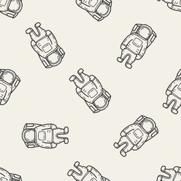 astronaut doodle seamless pattern background