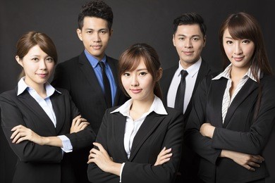 young businesswoman with successful business team 