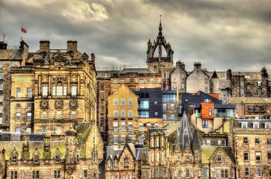 view of the city centre of edinburgh - scotland