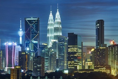 kuala lumpur skyline at night