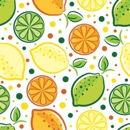 vector seamless pattern of lemon