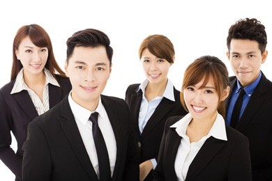 portrait of business team isolated on white