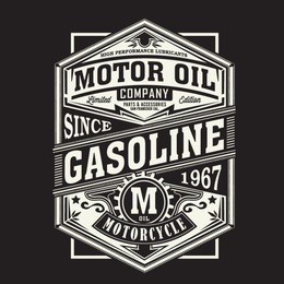 motor gasoline typography, t-shirt graphics, vectors