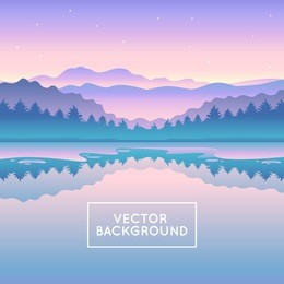 vector abstract landscape - design template in gradient coors - with copy space for logo or text - splash screen or banner background