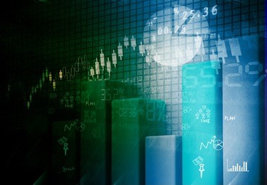 financial graphs and charts shows business growth, background image	