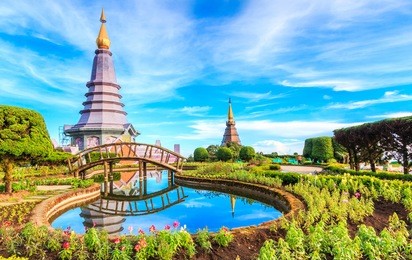 landmark landscape pagoda in doi inthanon national park at chiang mai thailand
