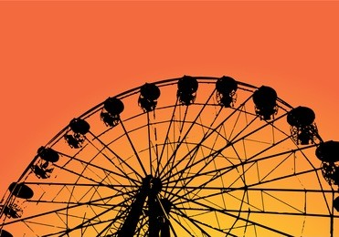  ferris wheel and palm tree with print for t-shirt graphic and other uses.vector.