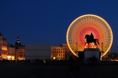 place bellecour statue of king louis xiv, lyon france