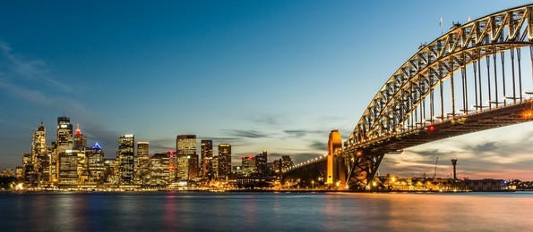 sydney's skyline after sunset