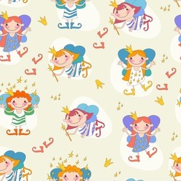 vector illustration of cartoon girls fairies. fairy with a magic wand and the stars of heaven.