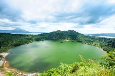 lake crater at taal volcano,tagaytay city,philippine.