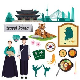 illustration. travel korea. 