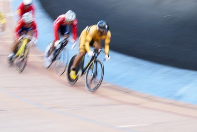 motion blur of cyclist during the race