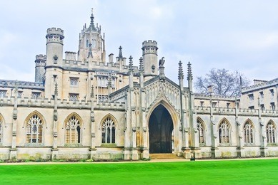 view of st john's college, university of cambridge in cambridge, england, uk.
