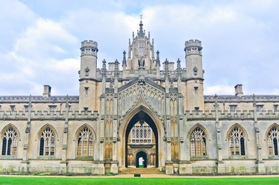 view of st john's college, university of cambridge in cambridge, england, uk.