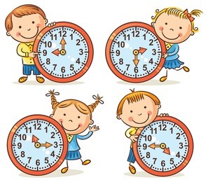 little kids telling time set