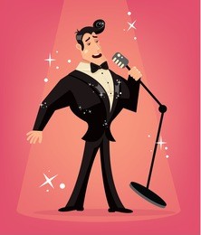 vector singer flat cartoon illustration