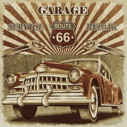 vintage garage retro poster