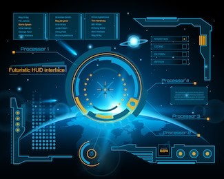 abstract future, concept vector futuristic blue virtual graphic touch user interface hud. for web, site, mobile applications isolated on black background, techno, online design, business, gui, ui