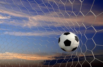 soccer ball and sky background