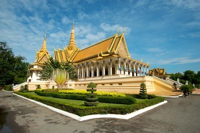 throne hall in the royal palace compound, phnom penh, cambodia