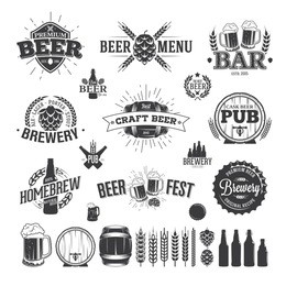 beer label and logos