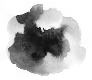art of watercolor. black spot on watercolor paper. abstract gray spot on white background. ink drop. gray color. abstract background and illustration texture for design and formalization.