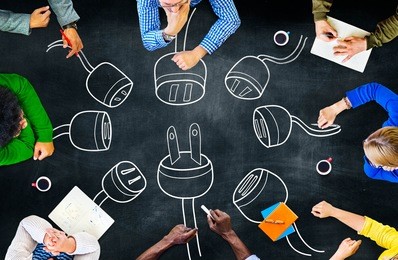 connection corporate networking unplug electricity concept