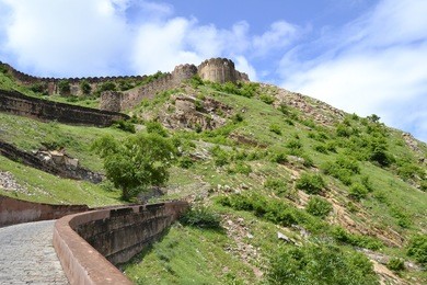 tower and nahargarh fort. jaipur, indian, rajasthan.
