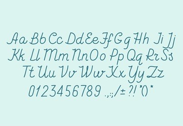 hand drawn alphabet handwriting abc vector font. italic type letters, numbers and punctuation marks