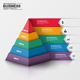 abstract 3d digital business infographic. can be used for workflow process, business pyramid, banner, diagram, number options, work plan, web design.