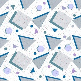 seamless background with geometric shapes, the design of the 80s - vector illustration. in retro memphis group style
