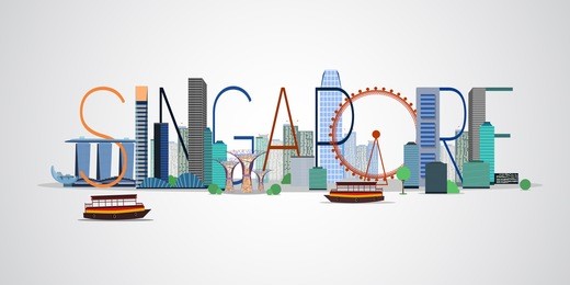 singapore city. vector illustration