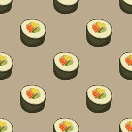 seamless  pattern with sushi
