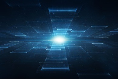 abstract lens flare space or time travel concept background