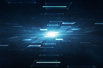 abstract lens flare space or time travel concept background