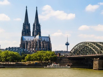 cologne cathedral and hohenzollern bridge, cologne, germany