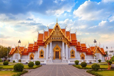 the marble temple, wat benchamabopit dusitvanaram in bangkok, thailand

