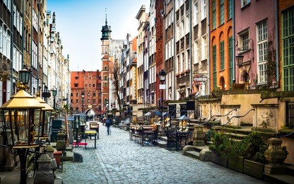 architecture of mariacka street in gdansk is one of the most notable tourist attractions in gdansk.