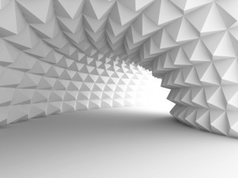abstract architecture tunnel with light background. 3d render illustration