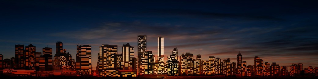 abstract night city background with panorama of vancouver