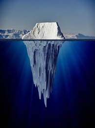 iceberg with underwater view taken in greenland